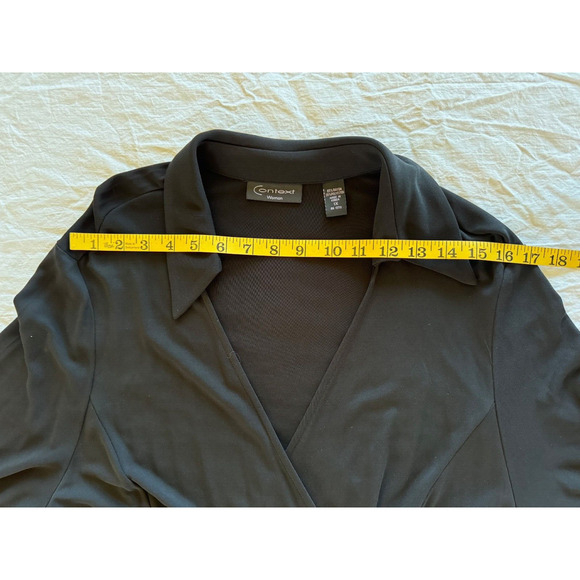 NWT Classic Black Wrap Dress Sz 1X Goth Y2K Career Classic - Picture 8 of 10